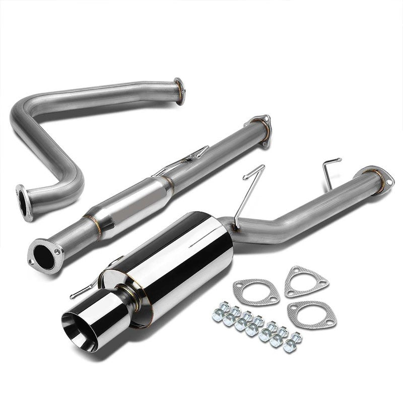 4" Roll Muffler Tip Exhaust Catback System For 92-96 Honda Prelude 2.2L/2.3L-Performance-BuildFastCar
