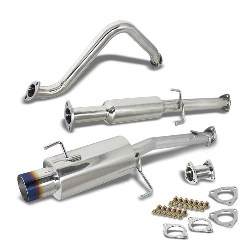 4&quot; Burnt Muffler Tip Exhaust Catback System For 97-01 Honda Prelude H22A4 2.2L-Performance-BuildFastCar