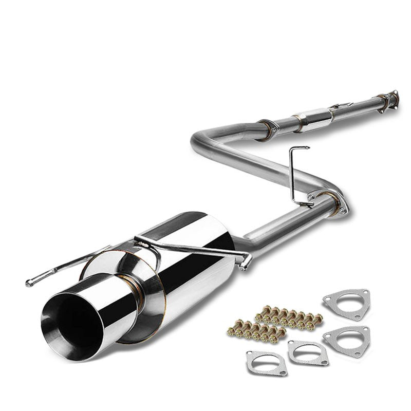 4&quot; Roll Muffler Tip Exhaust Catback System For 97-01 Honda Prelude H22A4 2.2L-Performance-BuildFastCar