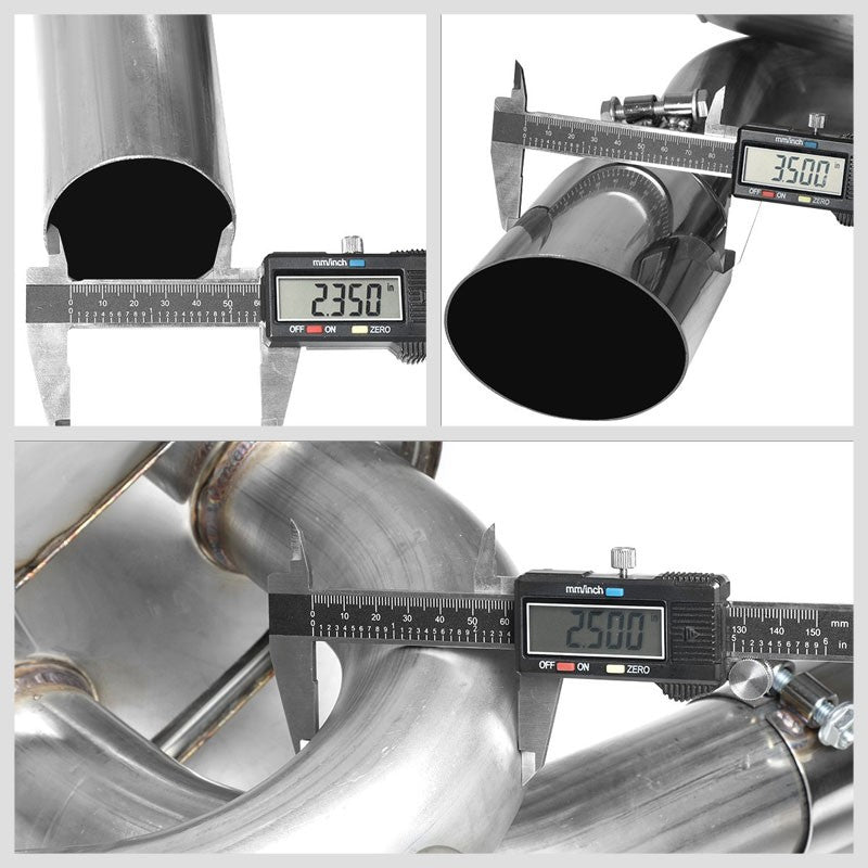 Catback System 4" Dual Round Slant Tip 07-17 Wrangler 3.6L/3.8L V6 BFC-CATB-JEECW07V6