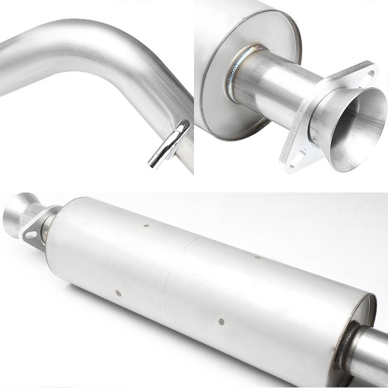 Oval Slant Roll Muffler Tip Exhaust Catback System For 02-07 Jeep Liberty KJ-Performance-BuildFastCar