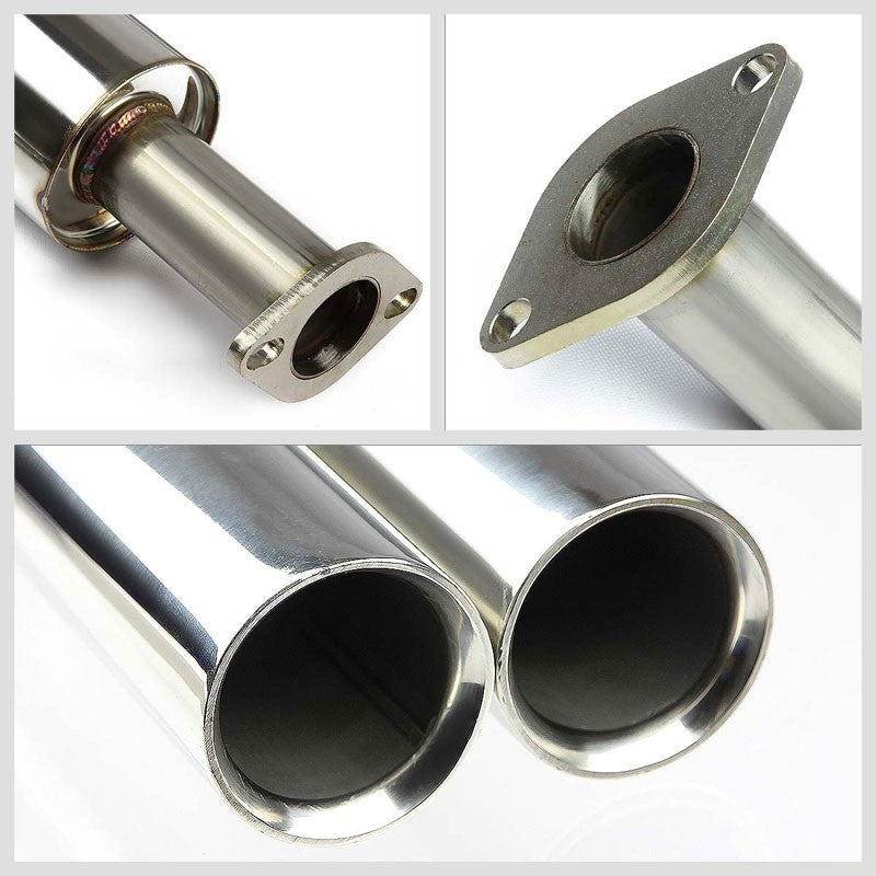 2.5" Dual Roll Muffler Tip Exhaust Catback System For 06-11 Kia Rio JB 1.6L DOHC-Performance-BuildFastCar