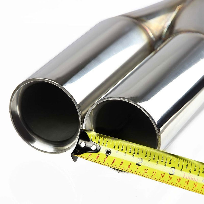 2.5" Dual Roll Muffler Tip Exhaust Catback System For 06-11 Kia Rio JB 1.6L DOHC-Performance-BuildFastCar