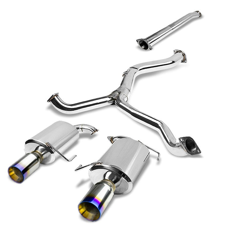 4" Dual Burnt Muffler Tip Exhaust Catback System For 05-09 Legacy BL/BP GT 2.5L-Performance-BuildFastCar
