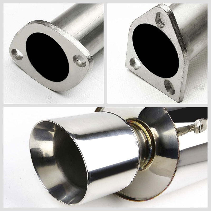 4.5" Roll Muffler Tip Exhaust Catback System For 00-05 Mitsubishi Eclipse 3G-Performance-BuildFastCar