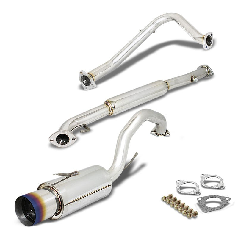 4.5" Burnt Muffler Tip Exhaust Catback System For 95-99 Eclipse 2G GS/RS 2.0L-Performance-BuildFastCar