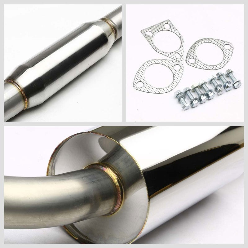 4" Roll Muffler Tip Exhaust Catback System For 95-99 Eclipse 2G GS/RS 2.0L DOHC-Performance-BuildFastCar