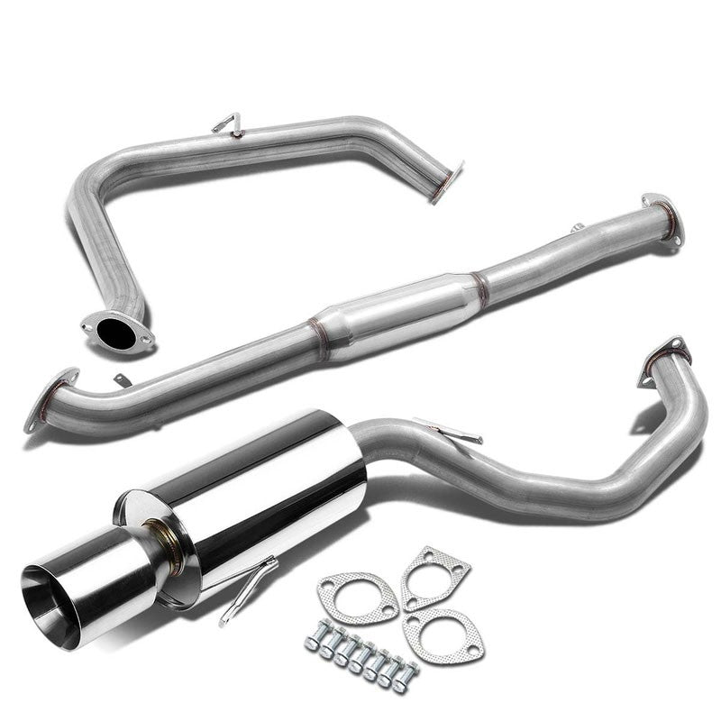 4" Roll Muffler Tip Exhaust Catback System For 95-99 Eclipse 2G GS/RS 2.0L DOHC-Performance-BuildFastCar