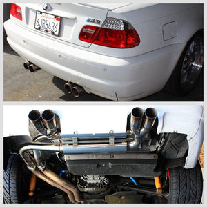 2.75" Quad Muffler Tip Exhaust Axleback System For 99-06 BMW M3 E46 Base 3.2L-Performance-BuildFastCar