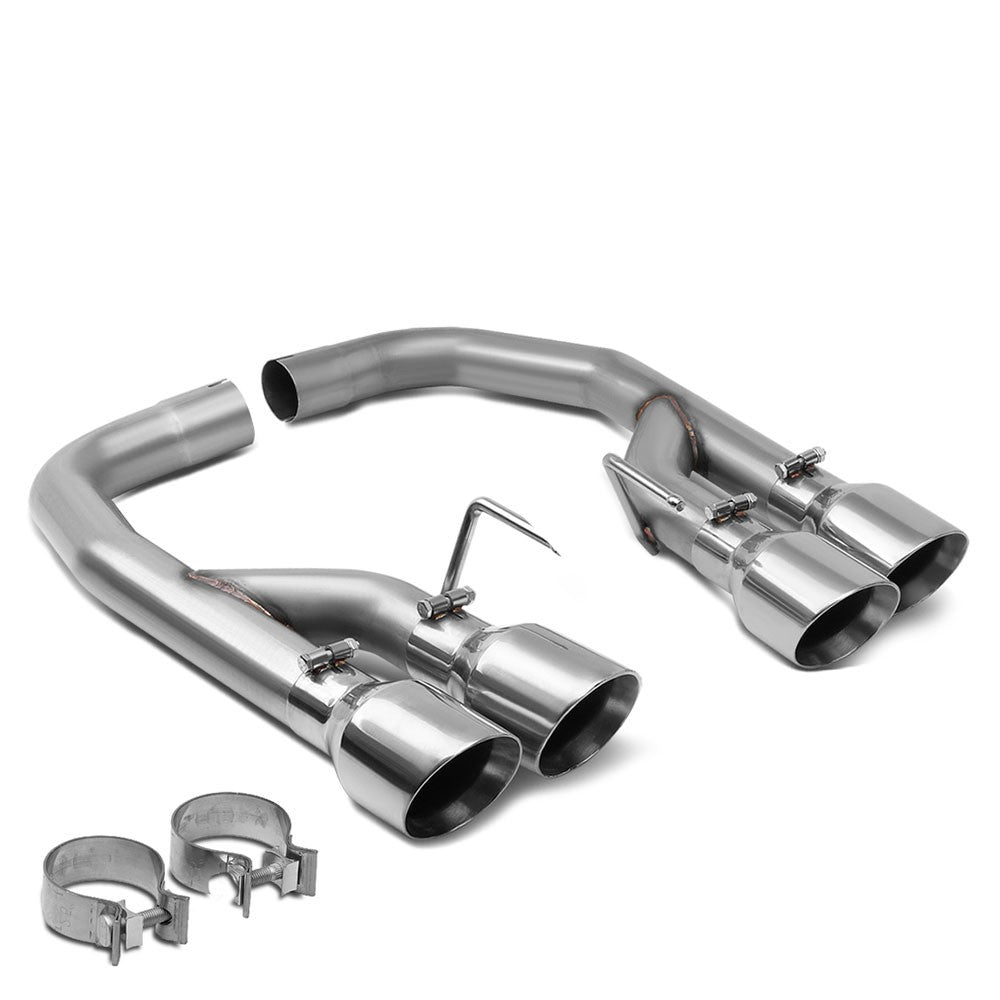 Stainless Steel Axleback Exhaust System 4" Tip For 18-20 Ford Mustang 5.0L V8
