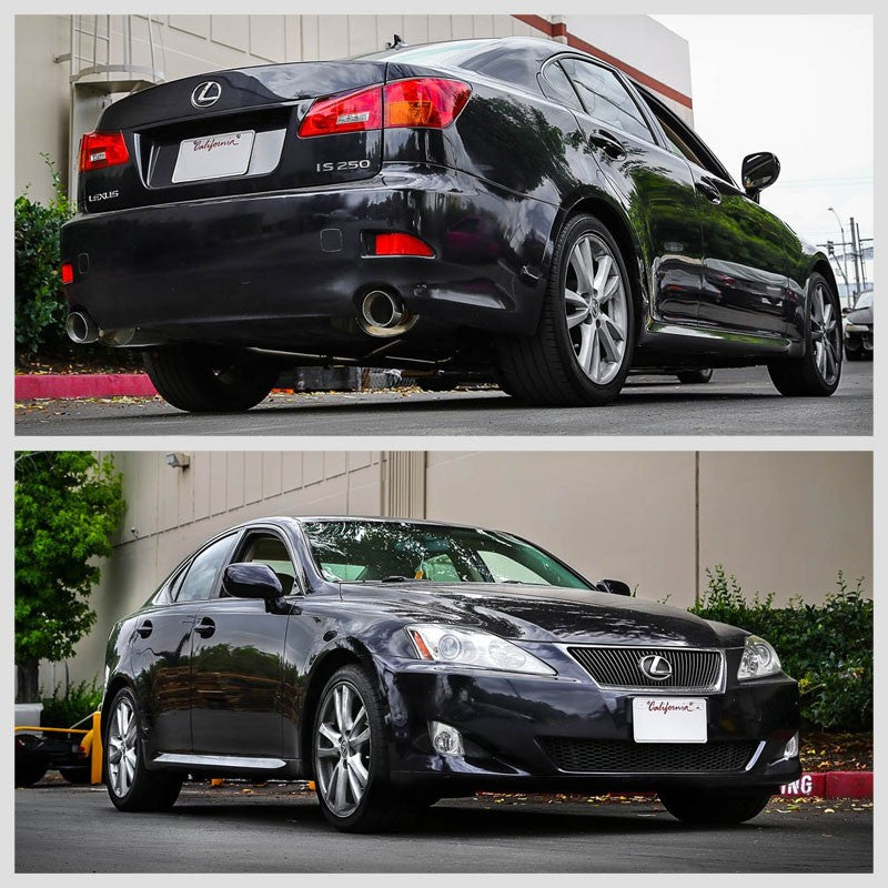 3.75" Dual Slant Roll Muffler Tip Exhaust Axleback System For 06-10 Lexus IS250-Performance-BuildFastCar