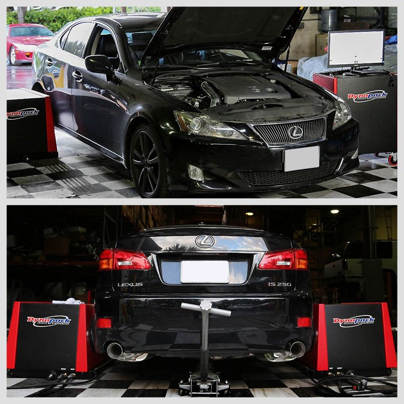 3.75" Dual Slant Roll Muffler Tip Exhaust Axleback System For 06-10 Lexus IS250-Performance-BuildFastCar