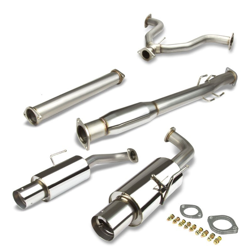 4&quot; Dual Round Muffler Tip Exhaust Catback System For 07-12 Nissan Altima L32A-Performance-BuildFastCar