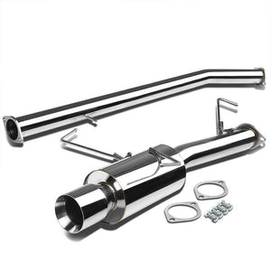 4" Roll Muffler Tip Exhaust Catback System For 95-98 240SX Silvia S14 2.4L DOHC-Performance-BuildFastCar