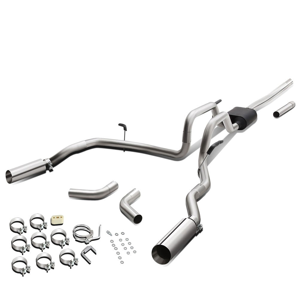 4" Mufflers Rolled Tip Catback Exhaust Kit For 04-08 F-150 4.6L/5.4L BFC-CATB-U001