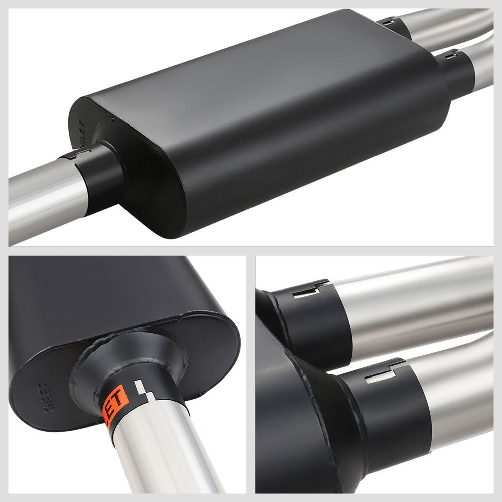 4" Mufflers Rolled Tip Catback Exhaust Kit 09-14 F-150 4.6/5.0/5.4L BFC-CATB-U002