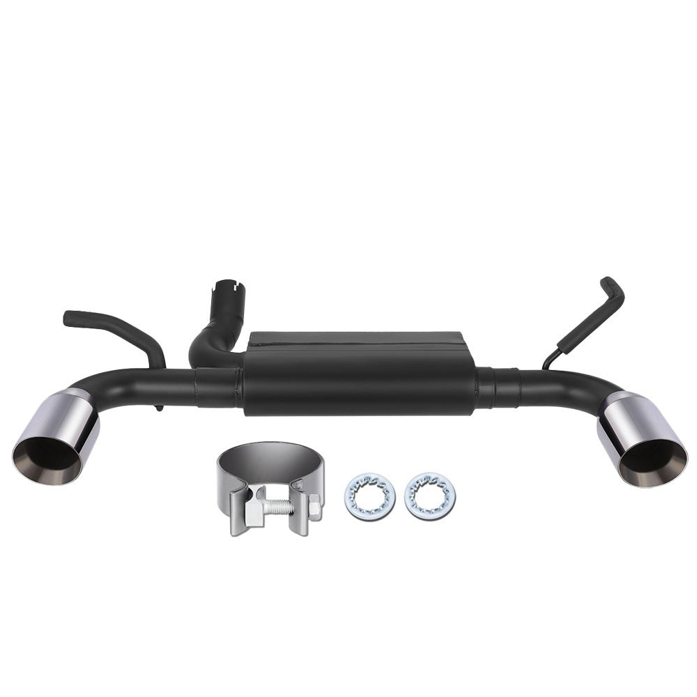 4" Mufflers Rolled Tip Axleback Exhaust Kit For 12-17 Wrangler JK 3.6L BFC-AXLB-U008