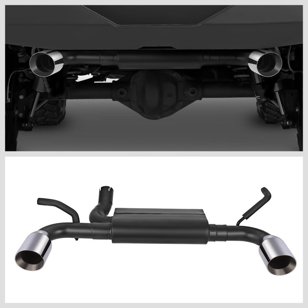 4" Mufflers Rolled Tip Axleback Exhaust Kit For 12-17 Wrangler JK 3.6L BFC-AXLB-U008