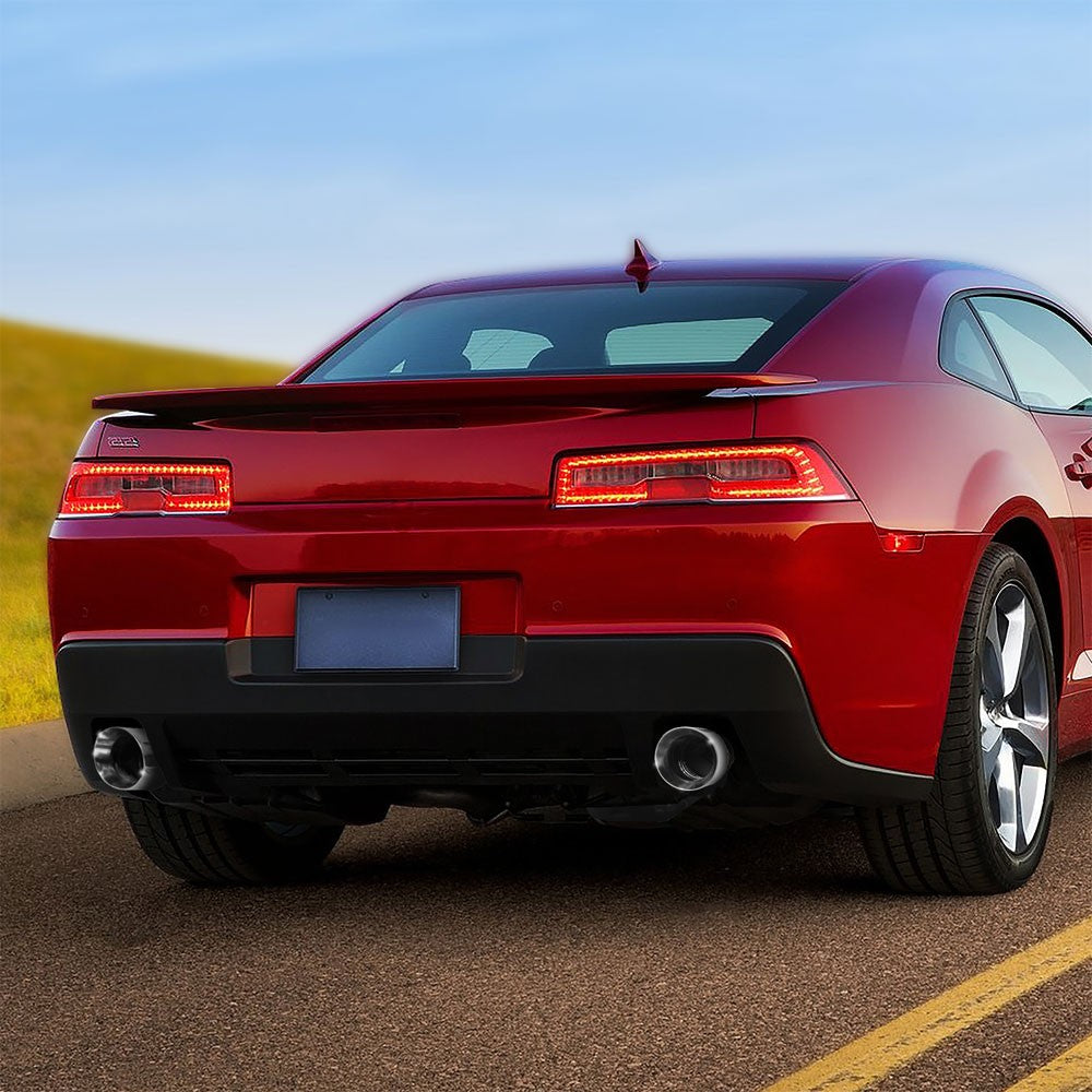 4" Mufflers Rolled Tip Axleback Exhaust Kit For 10-13 Camaro 6.2L BFC-AXLB-U009