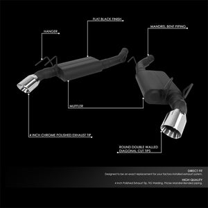 4" Mufflers Rolled Tip Axleback Exhaust Kit For 10-13 Camaro 6.2L BFC-AXLB-U009