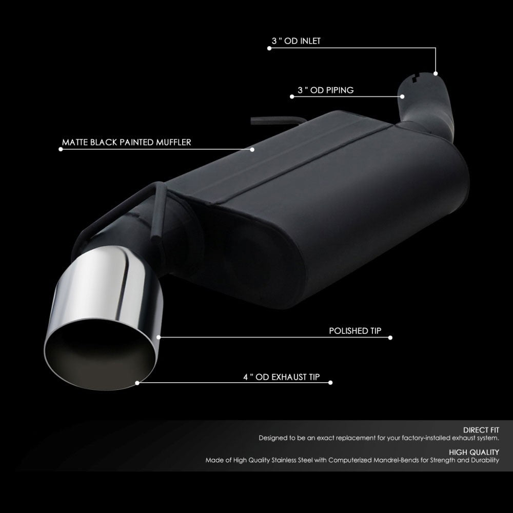 4" Mufflers Rolled Tip Axleback Exhaust System 16-19 Camaro SS 6.2L BFC-AXLB-U012