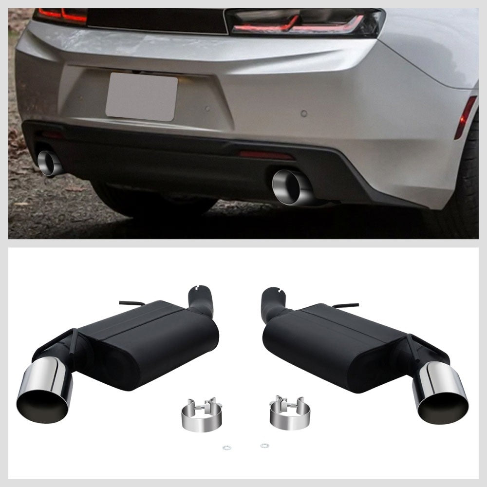 4" Mufflers Rolled Tip Axleback Exhaust System 16-19 Camaro SS 6.2L BFC-AXLB-U012
