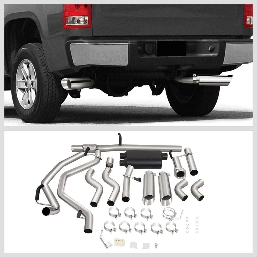 4" Rolled Tip Catback Exhaust System 07-13 Silverado/Sierra 5.5' Bed BFC-CATB-U013