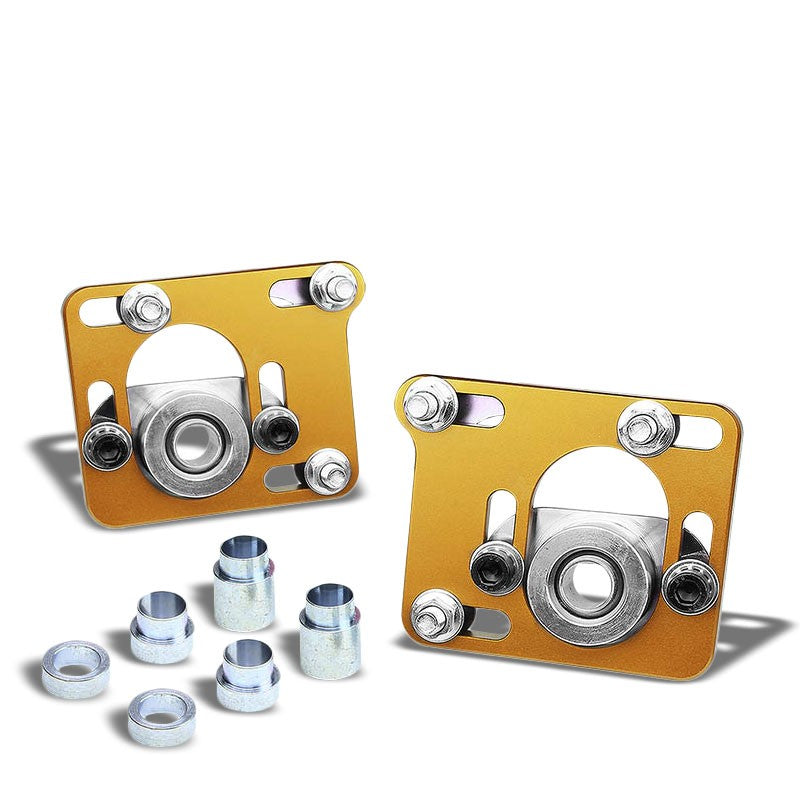 Aluminum Gold Front Adjustable +/-2.5 Camber Caster Plates Kit For 94-04 Mustang-Suspension-BuildFastCar