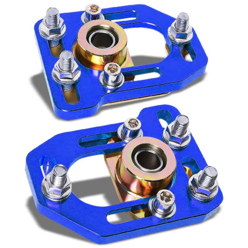 Blue Front Adjustable +/-3 Camber +/-2 Caster Plates Kit For 79-89 Ford Mustang-Suspension-BuildFastCar