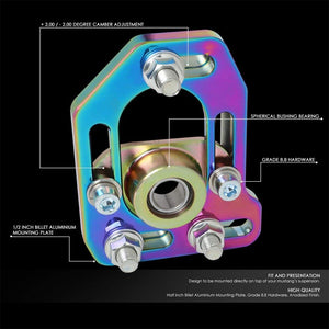 Neo Chrome Front Adjustable +/-3 Camber +/-2 Caster Plates Kit For 79-89 Mustang-Suspension-BuildFastCar