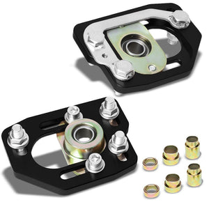 Aluminum Black Front Adjustable +/-3 Camber +/-2 Caster Plates For 90-93 Mustang-Suspension-BuildFastCar