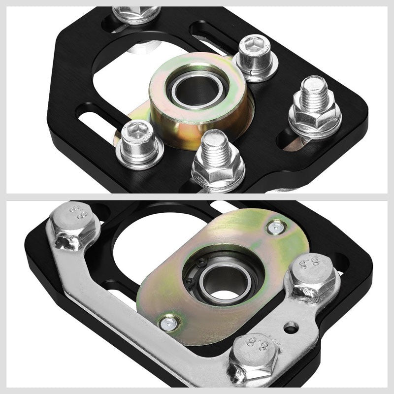 Aluminum Black Front Adjustable +/-3 Camber +/-2 Caster Plates For 90-93 Mustang-Suspension-BuildFastCar