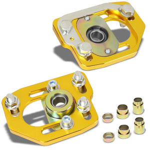 Aluminum Gold Front Adjustable +/-3 Camber +/-2 Caster Plates For 90-93 Mustang-Suspension-BuildFastCar