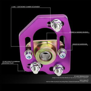 Aluminum Purple Front Adjustable +/-3 Camber +/-2 Caster Plate For 90-93 Mustang-Suspension-BuildFastCar