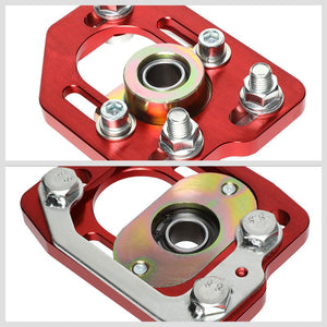 Aluminum Red Front Adjustable +/-3 Camber +/-2 Caster Plates For 90-93 Mustang-Suspension-BuildFastCar