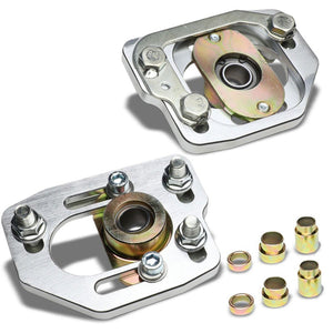 Silver Front Adjustable +/-3 Camber +/-2 Caster Plate Kit For 90-93 Ford Mustang-Suspension-BuildFastCar