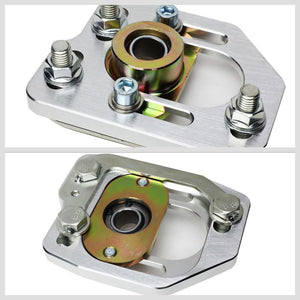 Silver Front Adjustable +/-3 Camber +/-2 Caster Plate Kit For 90-93 Ford Mustang-Suspension-BuildFastCar
