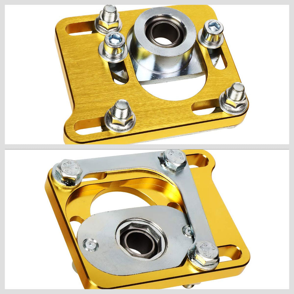 Front Adjustable Aluminum Gold Camber/Caster Plate T2 For 94-04 Ford Mustang