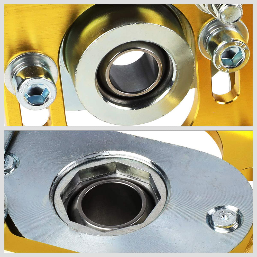 Front Adjustable Aluminum Gold Camber/Caster Plate T2 For 94-04 Ford Mustang