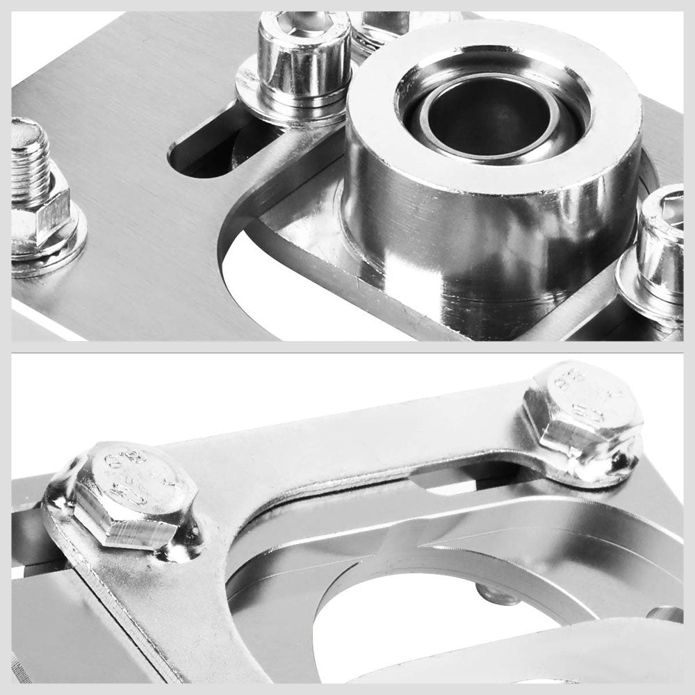 Front Adjustable Aluminum Silver Camber/Caster Plate T2 For 94-04 Ford Mustang