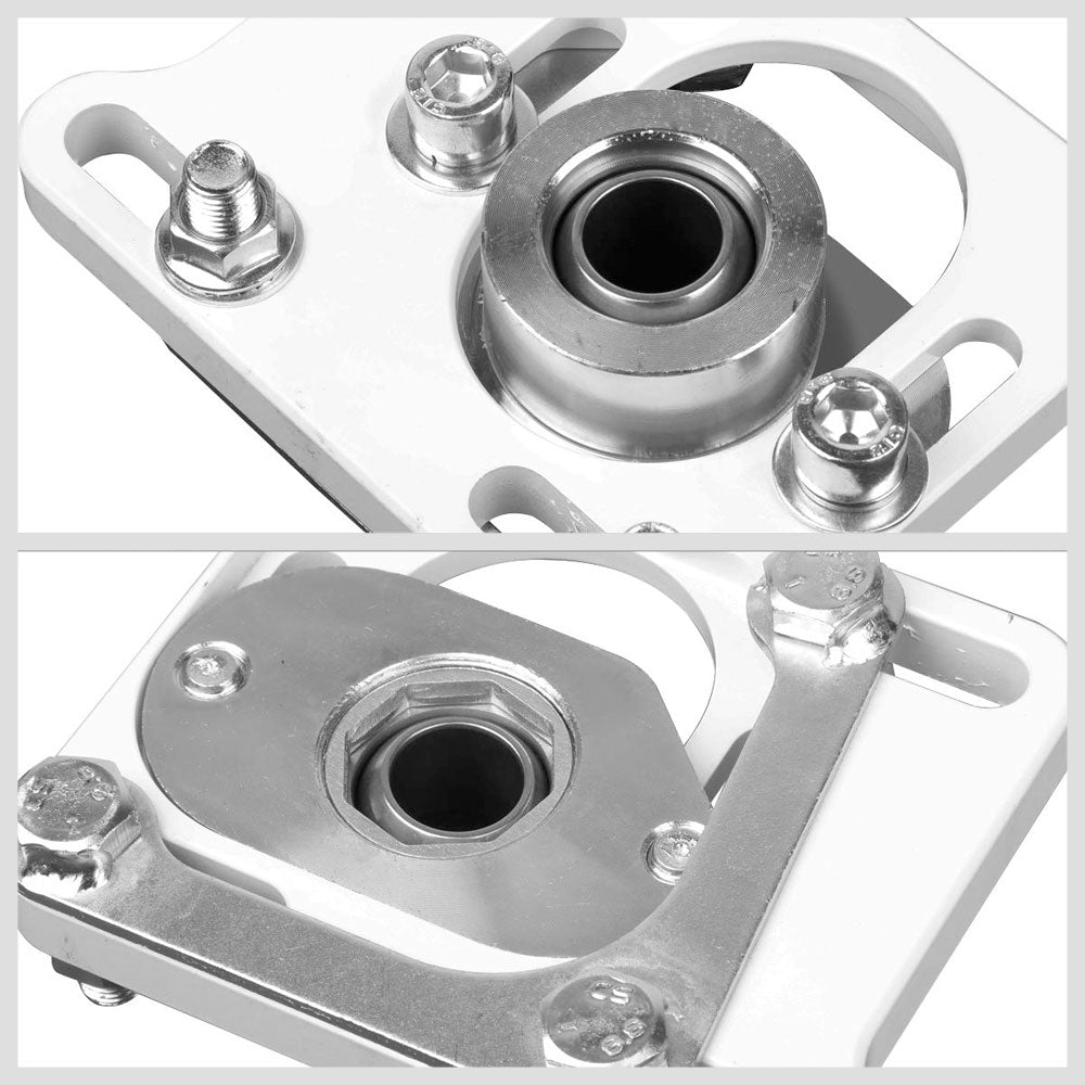 Front Adjustable Aluminum White Camber/Caster Plate T2 For 94-04 Ford Mustang