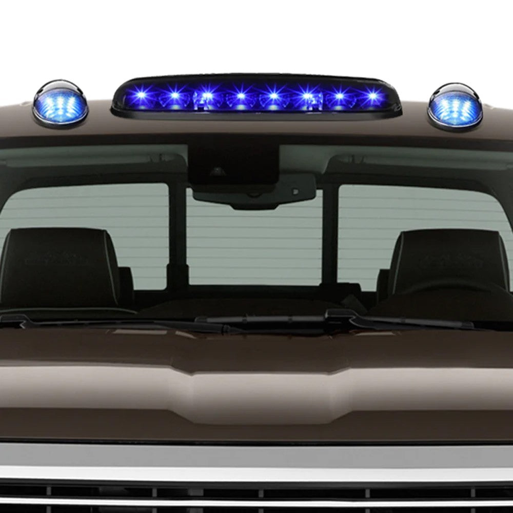 Black House/Clear Len/Blue LED Roof Light Cab Lamp For 02-06 Silverado/Sierra BFC-RFL-CHVSIL02-BK-BL