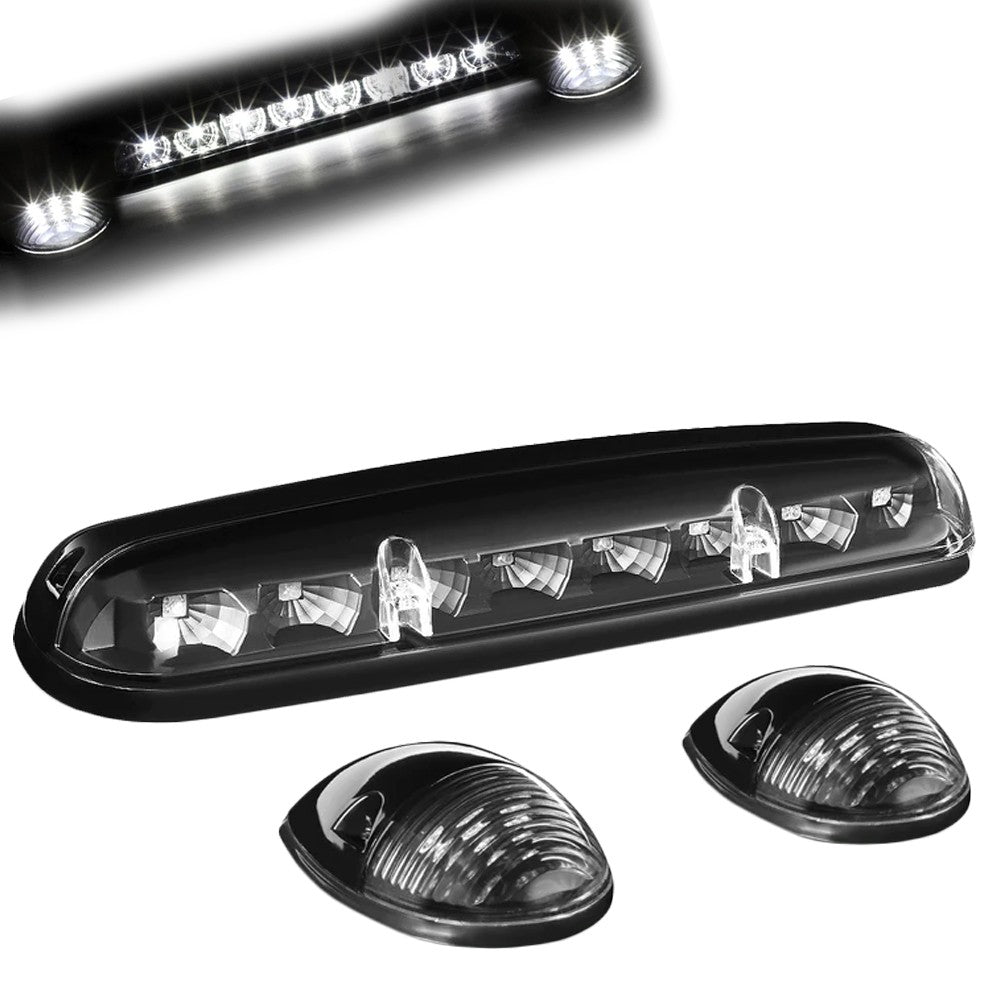 Black House/Clear Len/White LED Roof Light Cab Lamp For 02-06 Silverado/Sierra BFC-RFL-CHVSIL02-BK-WH