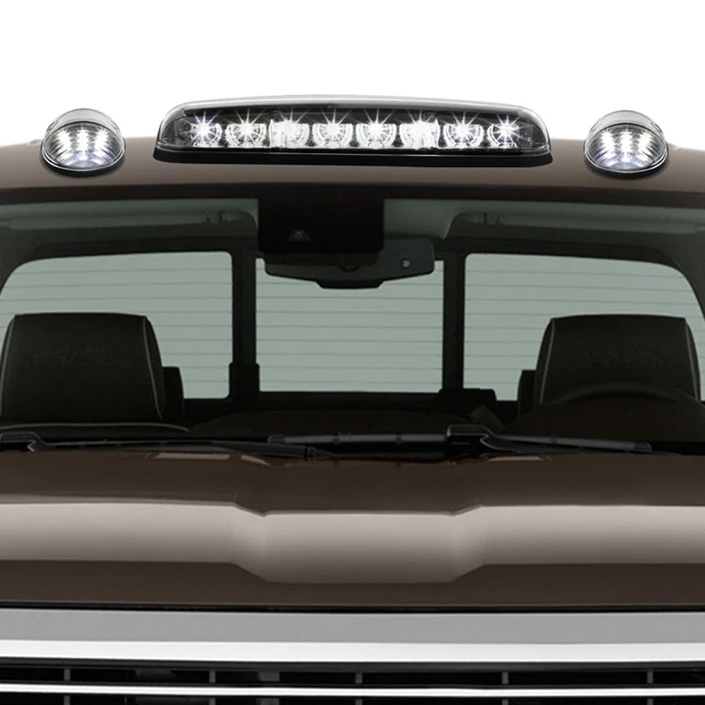 Chrome House/Clear Len/White LED Roof Light Cab Lamp For 02-06 Silverado/Sierra BFC-RFL-CHVSIL02-CH-WH