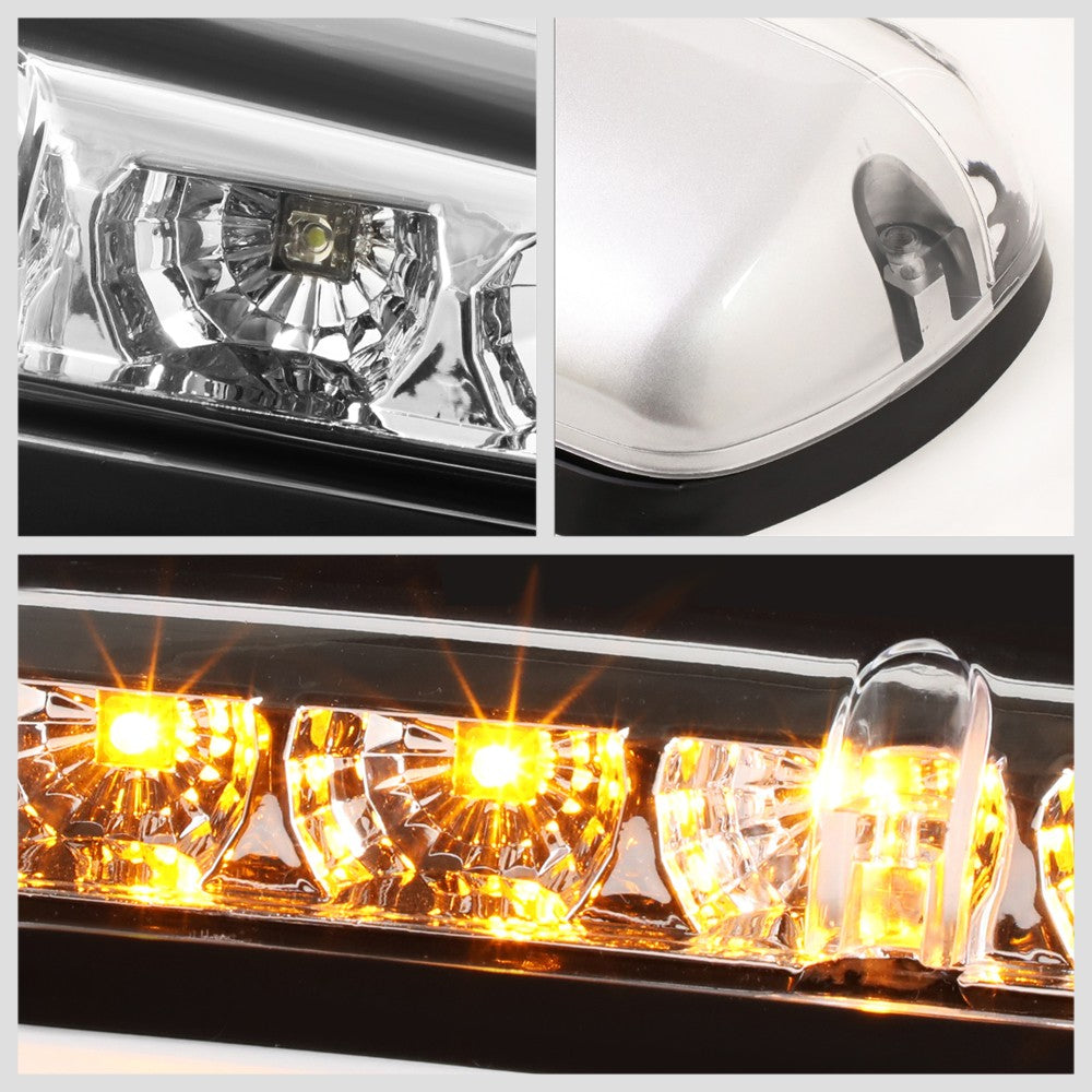 3PCS Amber LED Cab Roof Top Light with Clear Lens For 01-07 Silverado/Sierra
