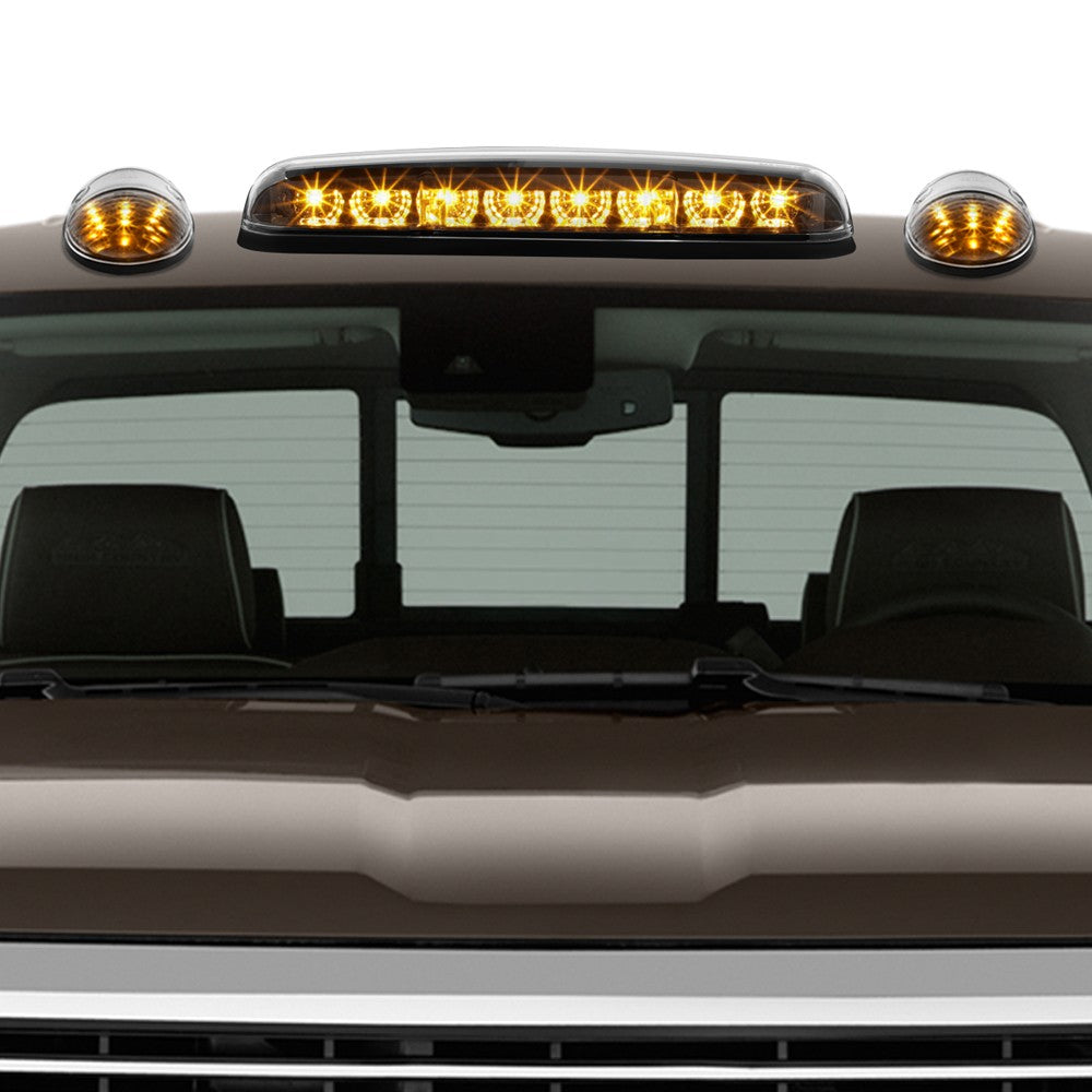3PCS Amber LED Cab Roof Top Light with Clear Lens For 01-07 Silverado/Sierra