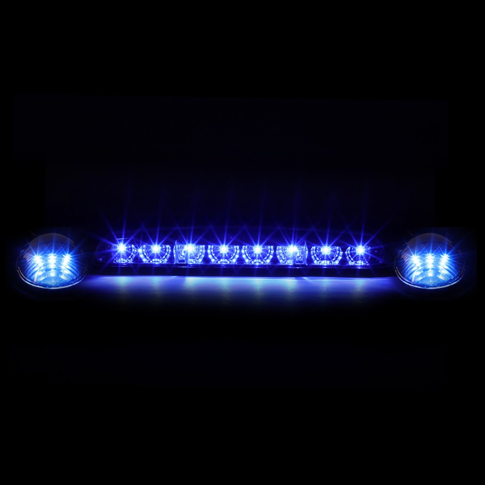 3PCS Blue LED Cab Roof Top Light with ABS Smoke Lens For 01-07 Silverado/Sierra