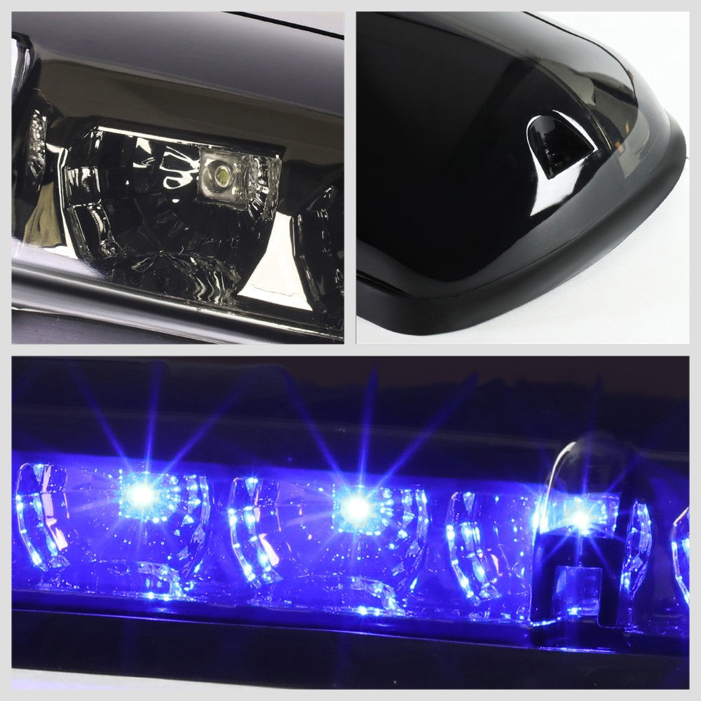 3PCS Blue LED Cab Roof Top Light with ABS Smoke Lens For 01-07 Silverado/Sierra