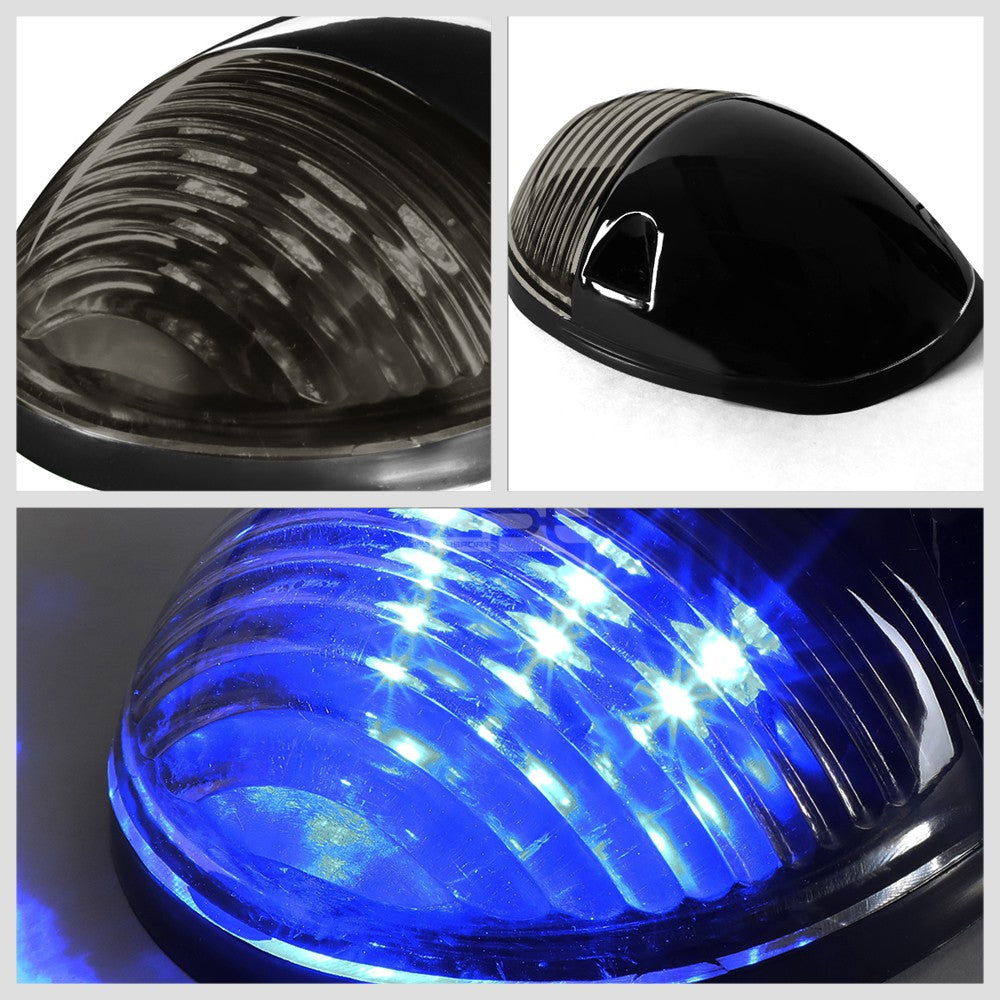 3PCS Blue LED Cab Roof Top Light with ABS Smoke Lens For 01-07 Silverado/Sierra