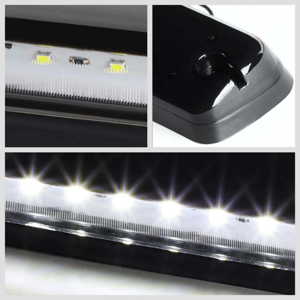 Black House/Clear Len/White LED Roof Light Cab Lamp For 07-13 Silverado/Sierra BFC-RFL-CHVSIL07-BK-WH